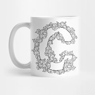 Letter C Vintage Swirl Art Mug